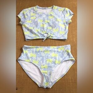 Girls Old Navy 2-piece Rushed Tie Rash Guard Bikini Set Size XL(14) - K721